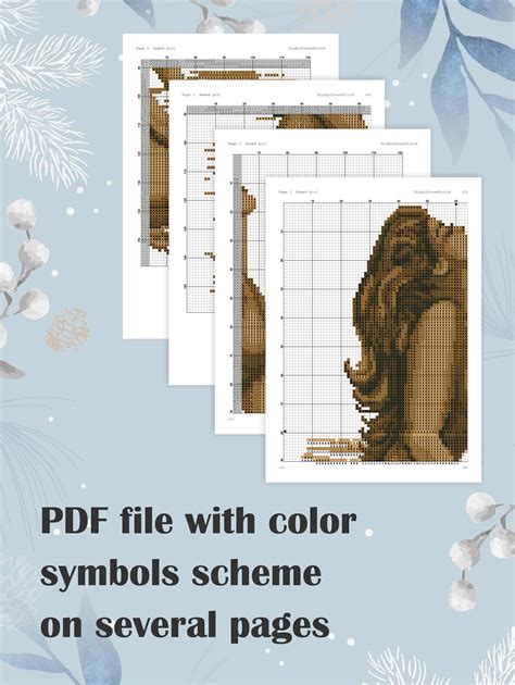 Naked Girl Cross Stitch Pattern Pdf Woman Nude Counted Cross Stitch Modern Cross Stitch