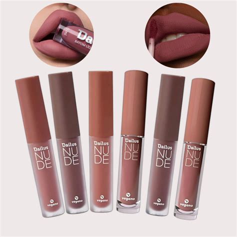 Batom Líquido Matte Nude Dailus Vegano variadas cores Shopee Brasil