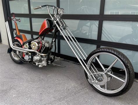 The Legendary Sugar Bear Springer Front End On A ‘76 Shovelhead Chopper