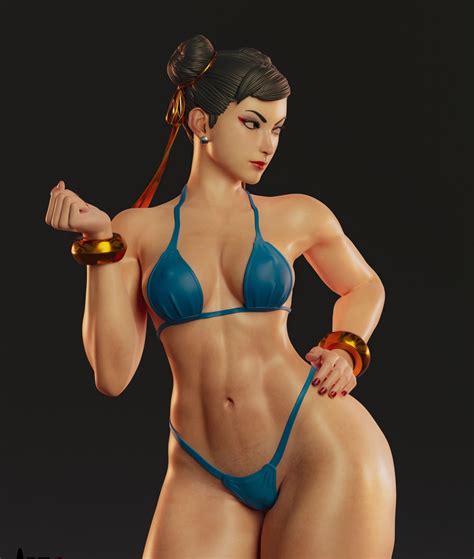 Chun Li STL File 3D Model Bikini Version NSFW Street Fighter Video Game Character Figurine