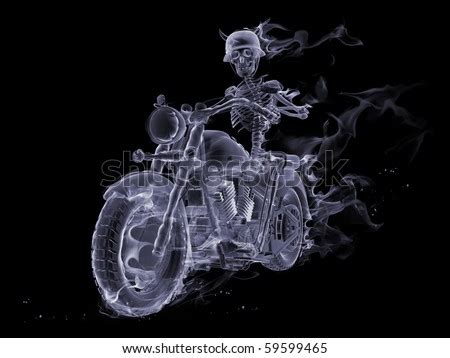 Smoke Skeleton Riding A Motorcycle Stock Photo Shutterstock