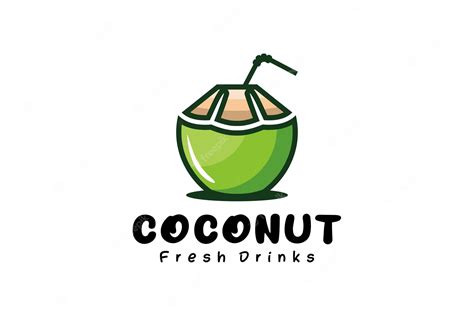 Premium Vector Young Coconut Logo Design Fresh Pure Coconut Fruit