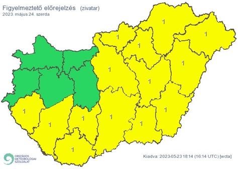 Időjárás szerdán Az ország nagy részére figyelmeztetést adtak ki