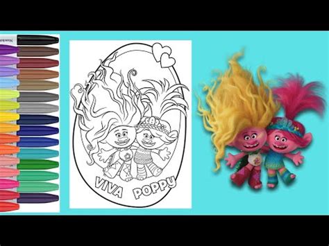 Trolls Band Together Coloring Book | Color Poppy and Viva | Coloring ...