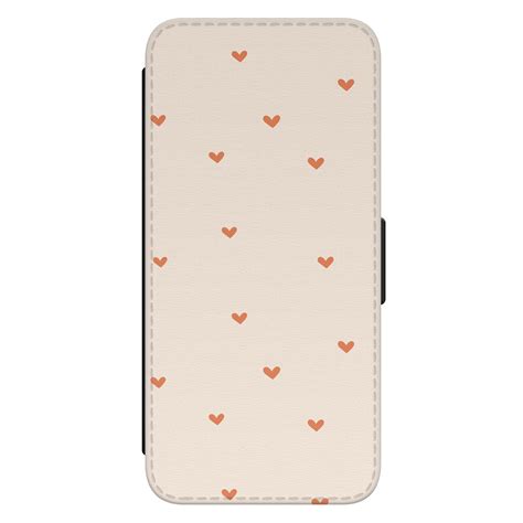 Samsung Galaxy A34 bookcase leer - Cute hearts - Leuke Telefoonhoesjes