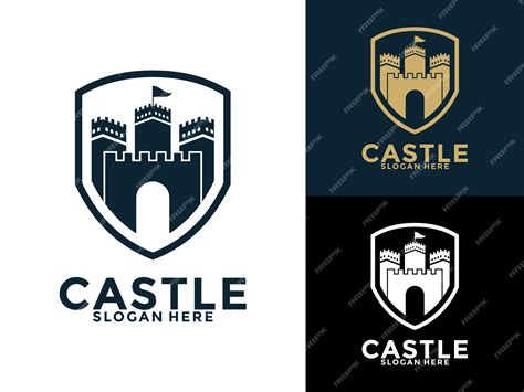 premium vector retro vintage castle  shield logo vector castle