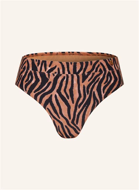 Beachlife High Waist Bikini Hose Soft Zebra In Hellbraun Schwarz