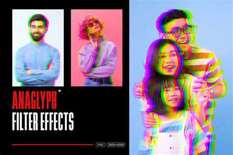 Anaglyph Photo Filter Effect Design Cuts