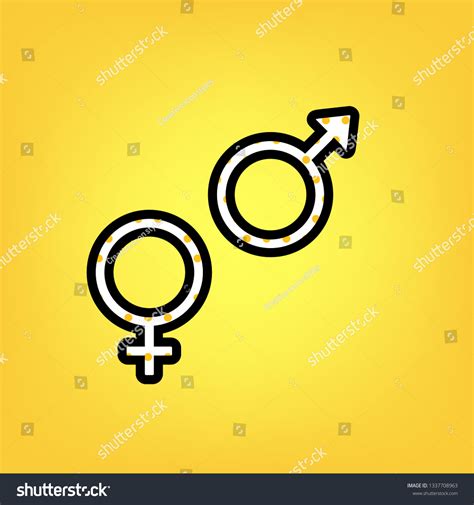 Sex Symbol Sign Vector Yellow Polka เวกเตอรสตอก ปลอดคาลขสทธ 1337708963 Shutterstock