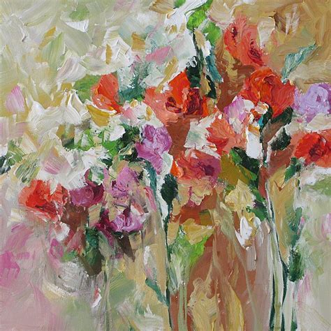 Original Floral Painting Abstract Or Impressionist Art Fauve Roses