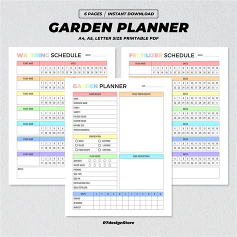 Garden Planner Printable Garden Plant Profile Tracker Plant Care Log