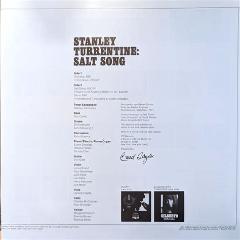 Stanley Turrentine – Salt Song | 中古レコード通販・買取のアカル・レコーズ