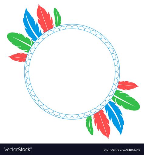 Round Feather Frame Design Royalty Free Vector Image