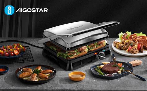 Aigostar Gril Viande Et Panini Multifonction W Appareil Paninis