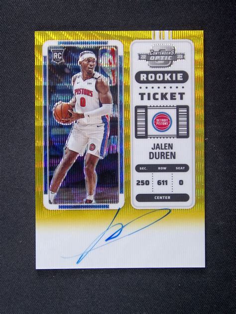 2022 23 Contenders Optic Jalen Duren 111 RC Rookie Ticket Auto Gold