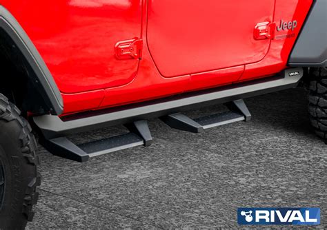 СИЛОВЫЕ ПОРОГИ RIVAL (СО СТУПЕНЬКАМИ) ДЛЯ JEEP WRANGLER JL (5 ДВЕРЕЙ ...