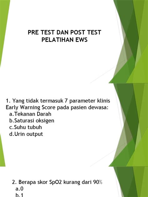 Pre Test Dan Post Test Ews Pdf