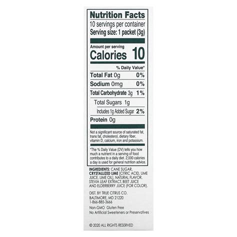 True Citrus, True Lime, Limeade, Watermelon , 10 Packets, 0.11 oz (3 g