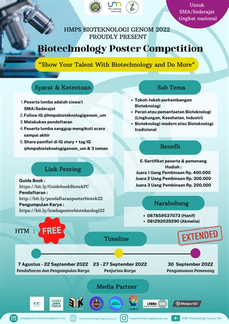 BIOTECHNOLOGY POSTER COMPETITION 2022 HMPS Bioteknologi Genom