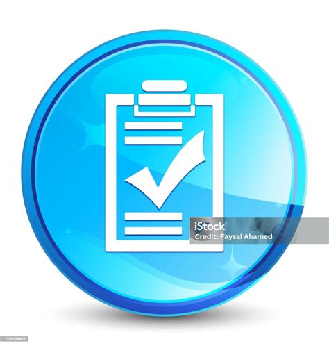 checklist icon splash natural blue  button stock illustration