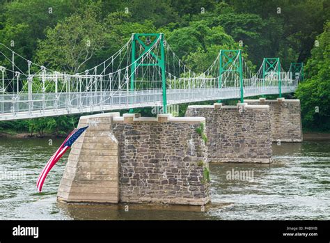 Usa Pennsylvania Bucks County New Hope Delaware River Pedestrian