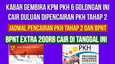 Kabar Gembira 6 Golongan KPM PKH Ini Cair Duluan Di Pencairan PKH TAHAP