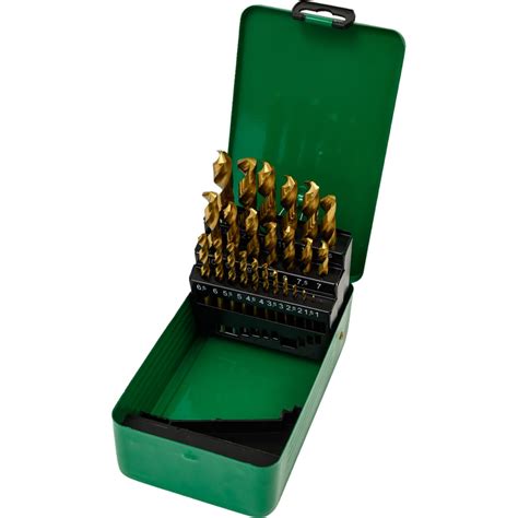 Набор сверл по металлу в металлическом кейсе Р6М5, А1, титановое ...