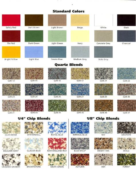 Garage Floor Epoxy Color Chart – Flooring Tips