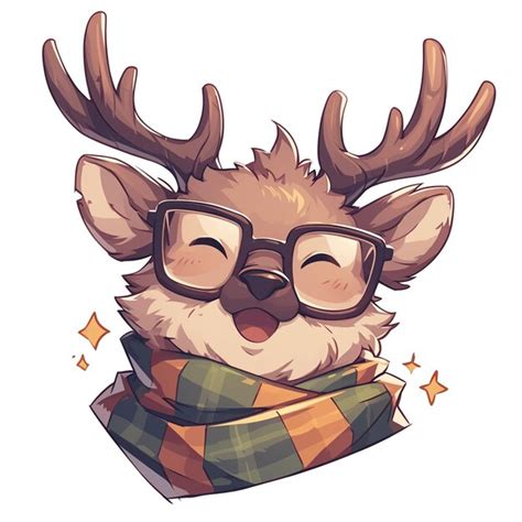 Premium Vector A Beautiful Deer Teacher Cartoon Style