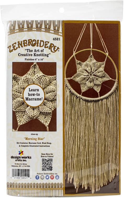 Design Works Zenbroidery Macrame Wall Hanging Kit X Natural Star