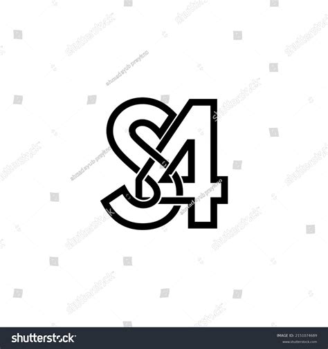 S4 Letter Original Monogram Logo Design Royalty Free Stock Vector