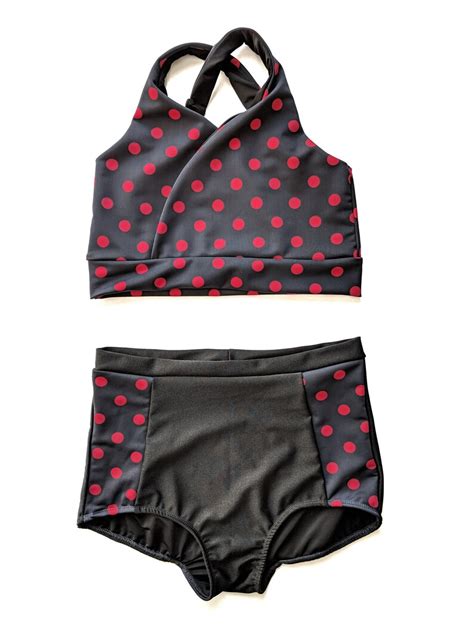 High Waisted Bikini Swimsuit Set Custom Bikini Top High Etsy