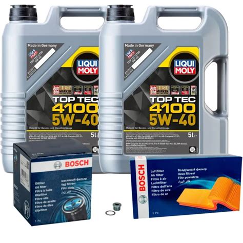 BOSCH INSPECTION SET 10 L Huile Liqui Moly Top Tec 4100 5W 40 Pour Audi