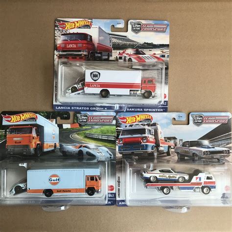 Машинка Hot wheels AlloyCar culture Gulf Oil AMC Lancia Transport Fleet iron sole rubber tire