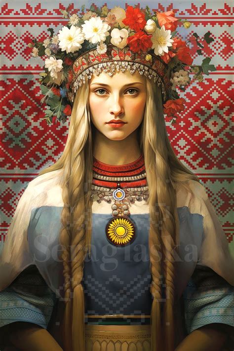 slavic art lada vintage portrait  slavic goddess lada love goddess