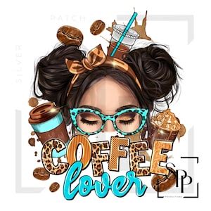 UV DTF Decal Coffee Lover White Latina Woman Ready To Apply Permanent Adhesive Decal Cups Phone