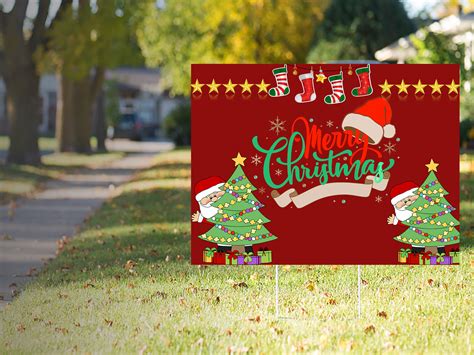 Christmas Yard Sign| Christmas Lawn Sign Outdoor | Santa and Reindeer ...