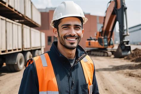 Portrait Of An Happy Worker Premium Ai Generated Image