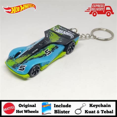 Jual Gantungan Kunci Keychain Hot Wheels Rollin Solo Biru Hijau Include Card Blister Keychain
