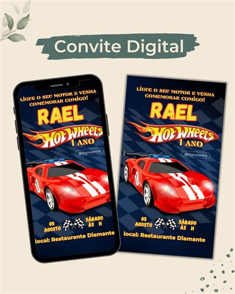 Convite Digital Hot Wheels Elo Produtos Especiais