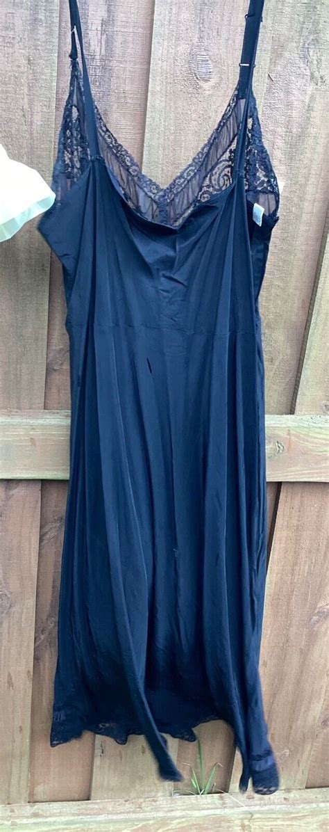 Vintage S S Vanity Fair Nightie Black Lace Slip Bed Jacket Pc Lingerie Lot