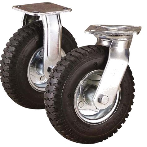 kg pneumatic flat  castors easy roll materials handling