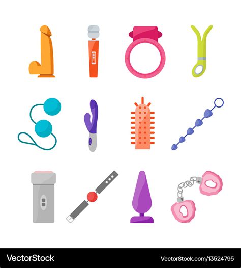 Cartoon Sex Toys Collection Royalty Free Vector Image