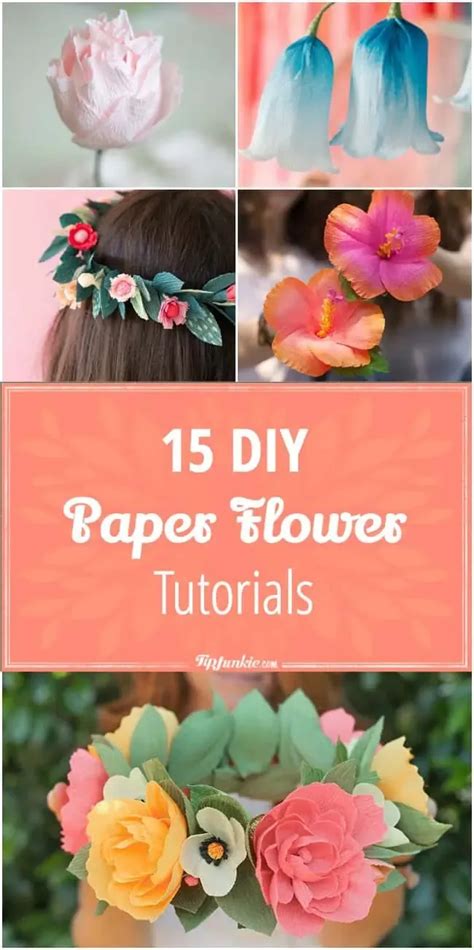 15 Diy Paper Flower Tutorials Paper Flower Tutorial Tissue Paper Flowers Flower Tutorial