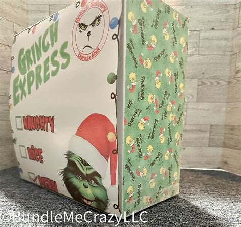 Grinch Express Box Template For T Boxes 105 X 105 X 55 Etsy