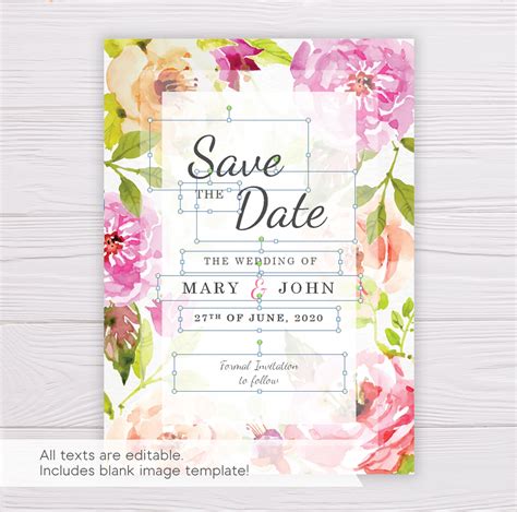 Free Floral Save the Date Template - Dgtally