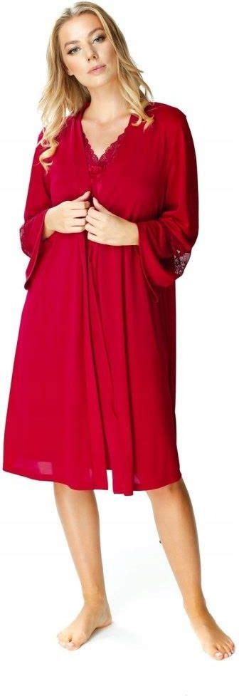 Mewa Lingerie Pi Kny Peniuar Damski Paula Wi Zany D Ugi R Kaw Kolor Bur Ceny I Opinie