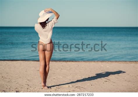 Sexy Naked Woman White Shirt Hat Stock Photo 287217233 Shutterstock