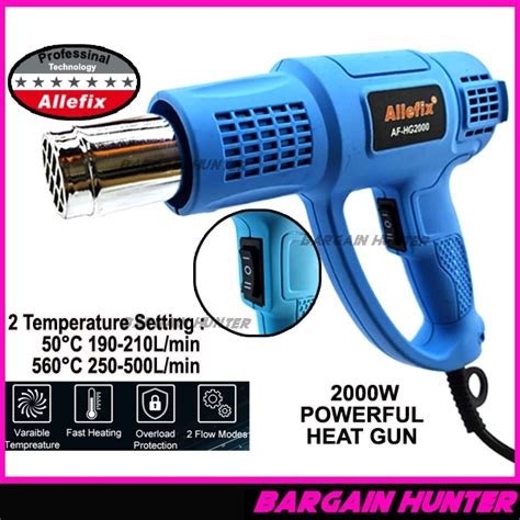 Allefix Hot Air Heat Gun Blower W High Temperature Heat Gun Shrink Gun Shopee Malaysia