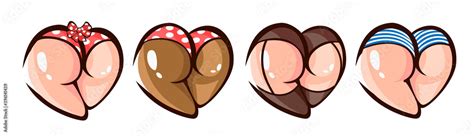 Sexy Female Ass In Panties With A Bow Flat Vector Illustration Sexy Panties Female Buttocks